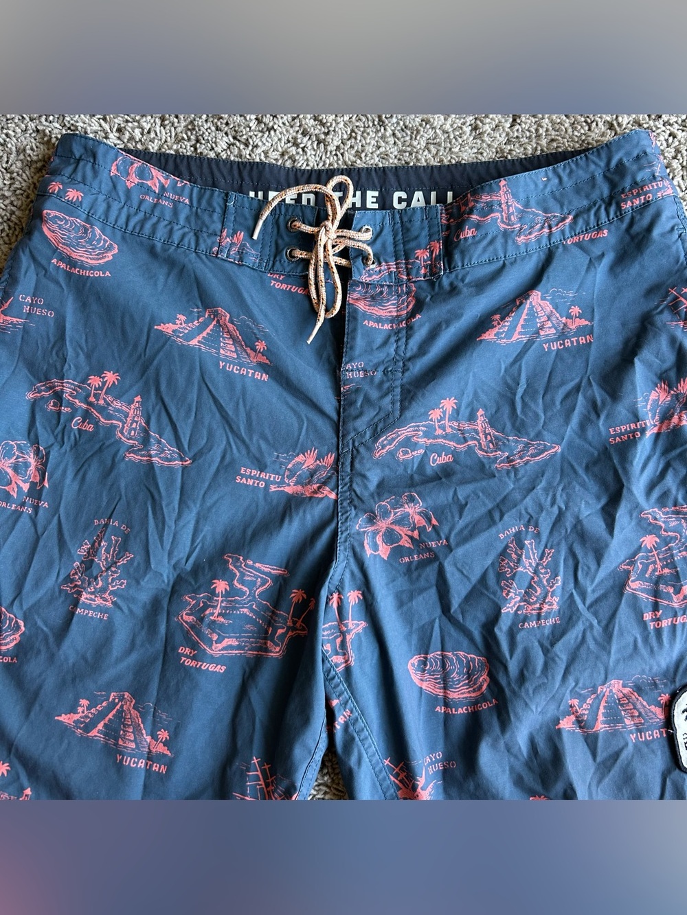 Howler Brothers Mens Buchannon Board Shorts 34x8 Destination Blue Swim Trunks - Picture 2 of 12